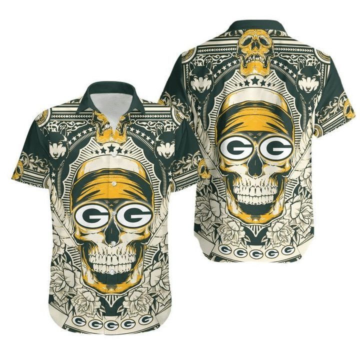 NFL Green Bay Packers Skull Version Hawaiian Shirt