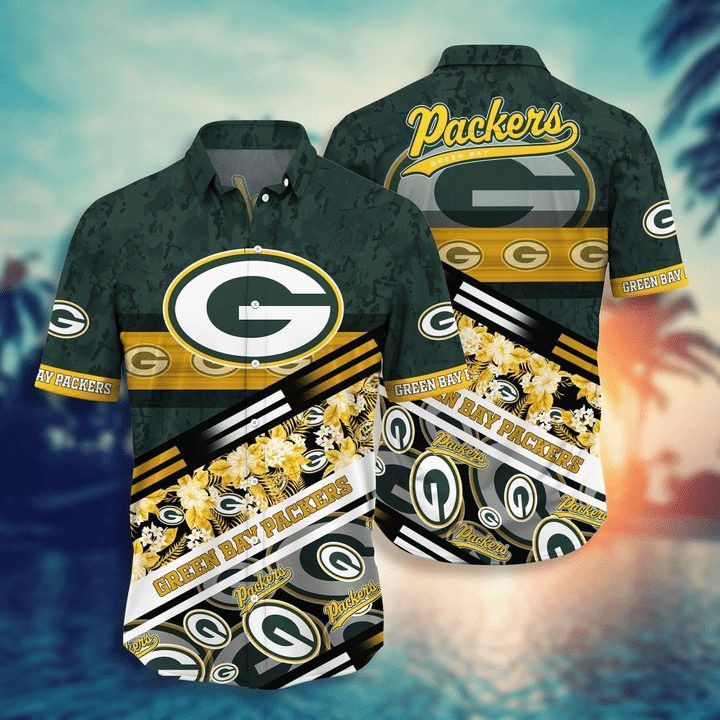 NFL Green Bay Packers Tropical Flower Hawaiian Shirt