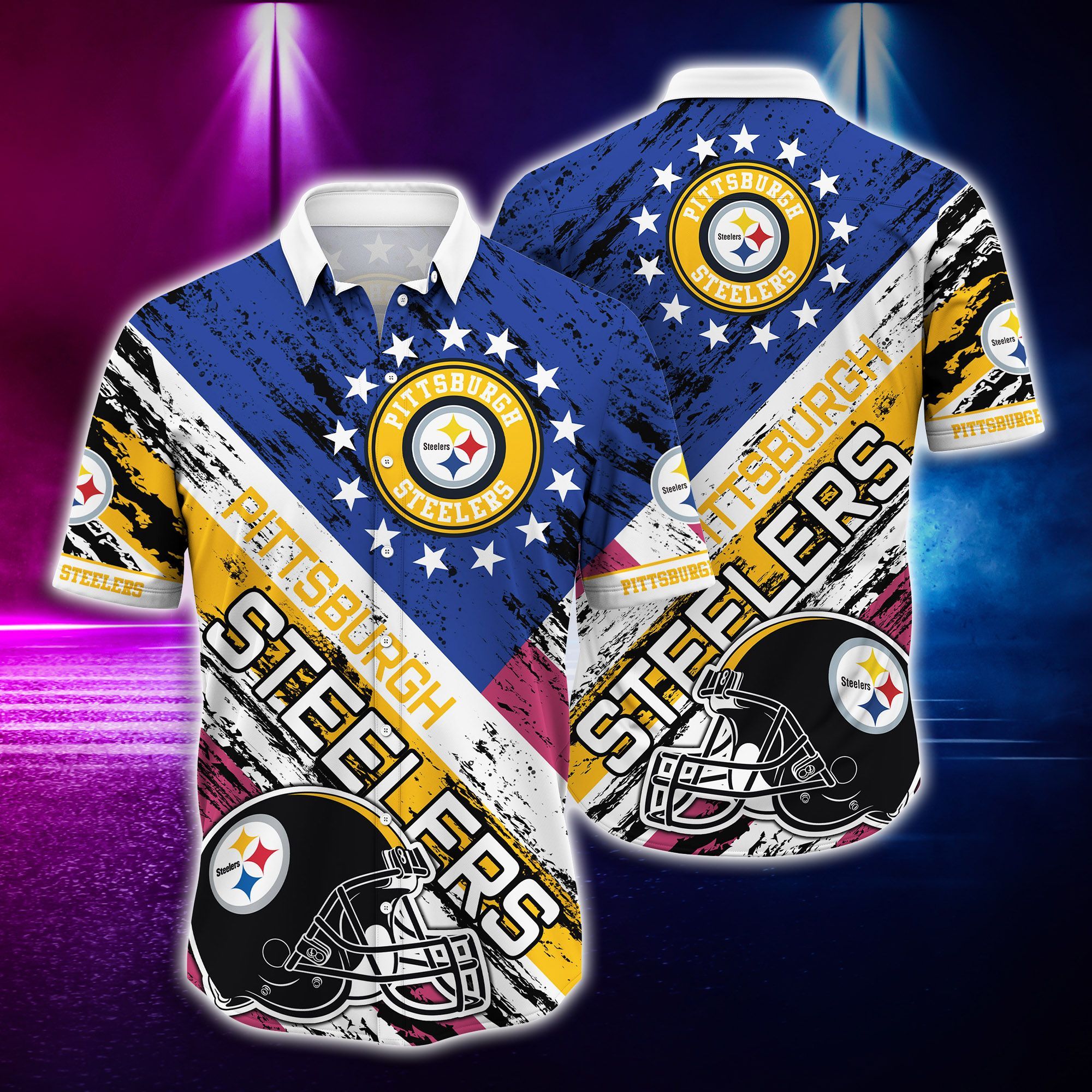 NFL Hawaiian Shirt Pittsburgh Steelers And Tshirt Rugby Helmet