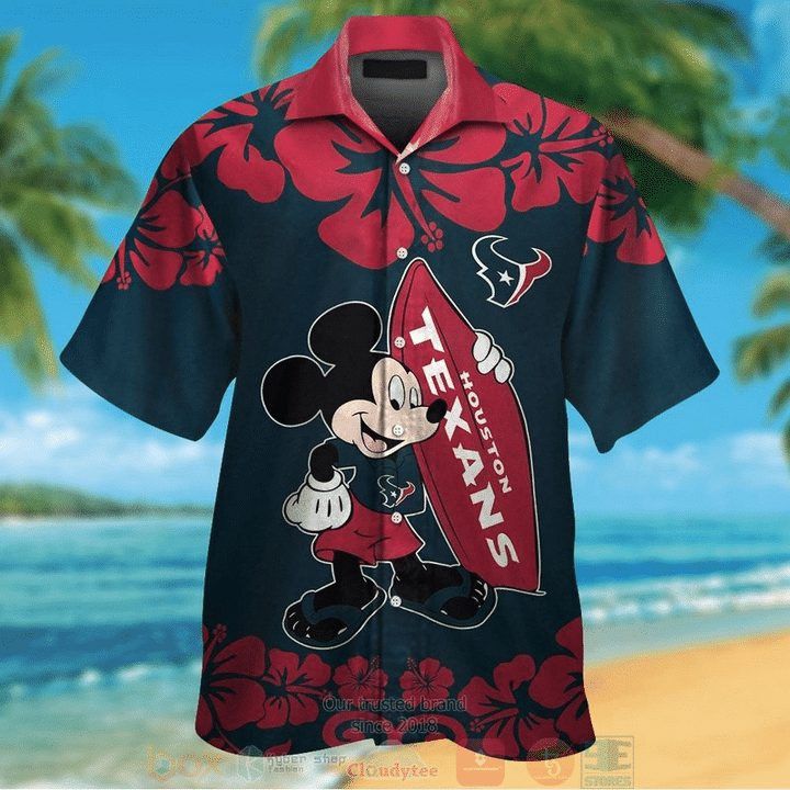 Nfl Houston Texans Mickey Mouse Trendy Hawaiian Shirt Aloha Shirt