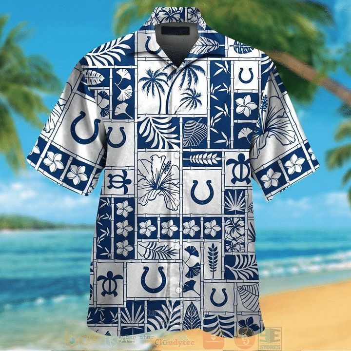 Nfl Indianapolis Colts White Blue Trendy Hawaiian Shirt Aloha Shirt