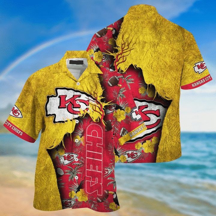NFL Kansas City Chiefs Gold Red Hawaiian Shirt