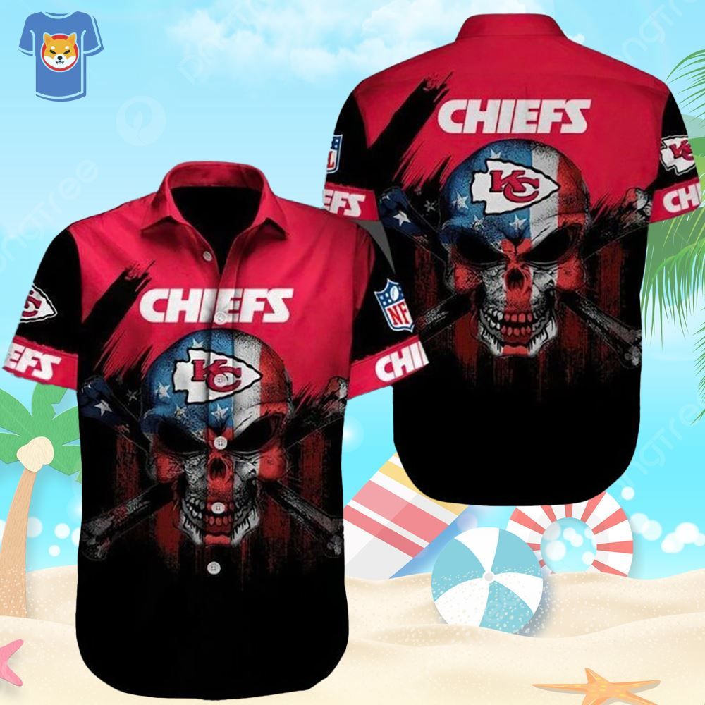 NFL Kansas City Chiefs Hawaiian Shirt Horror Skull
