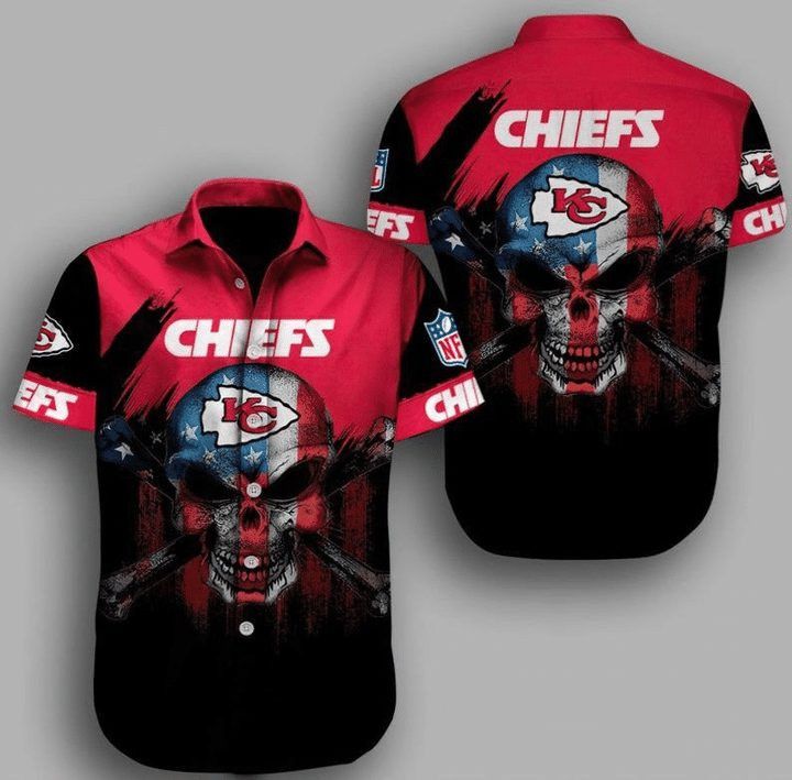 NFL Kansas City Chiefs Red Skull Hawaiian Shirt