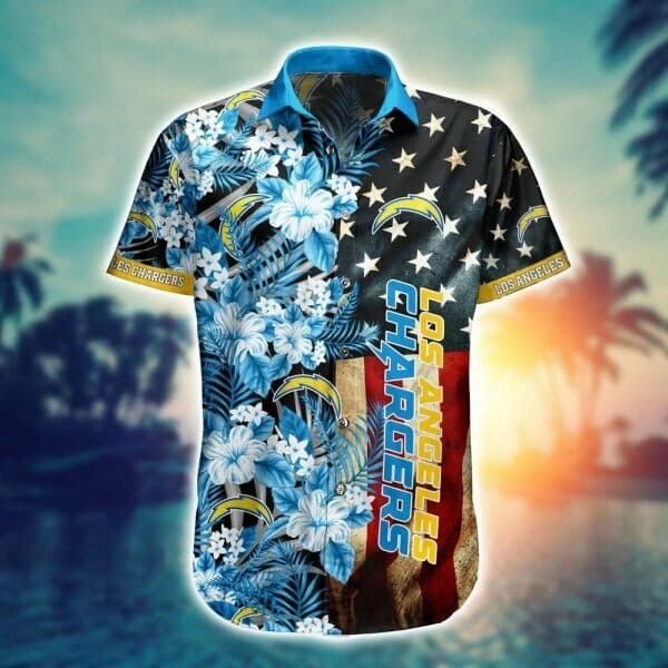 Nfl Los Angeles Chargers American Flag Trendy Hawaiian Shirt Aloha Shirt