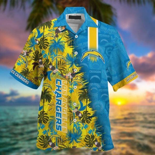Nfl Los Angeles Chargers Blue Gold Trendy Hawaiian Shirt V2 Aloha Shirt