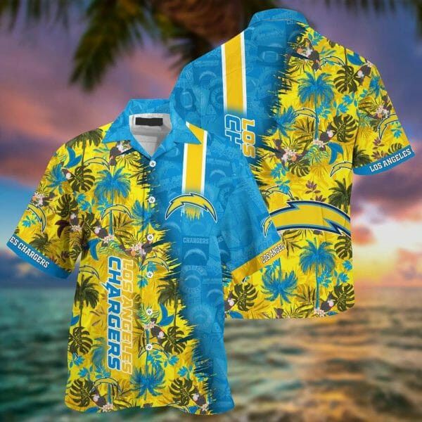 Nfl Los Angeles Chargers Blue Gold Trendy Hawaiian Shirt V2 Aloha Shirt