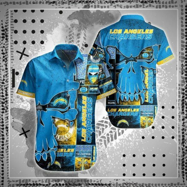 Nfl Los Angeles Chargers Blue Punisher Skull Trendy Hawaiian Shirt Aloha Shirt