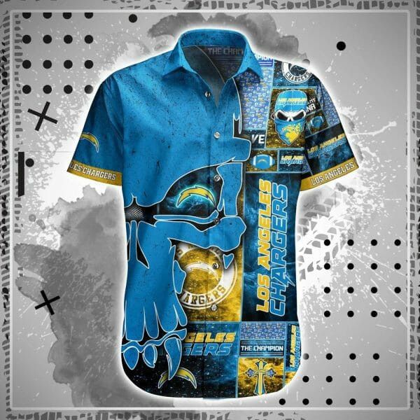 Nfl Los Angeles Chargers Blue Punisher Skull Trendy Hawaiian Shirt Aloha Shirt