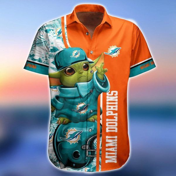 Nfl Miami Dolphins Baby Yoda Trendy Hawaiian Shirt Aloha Shirt