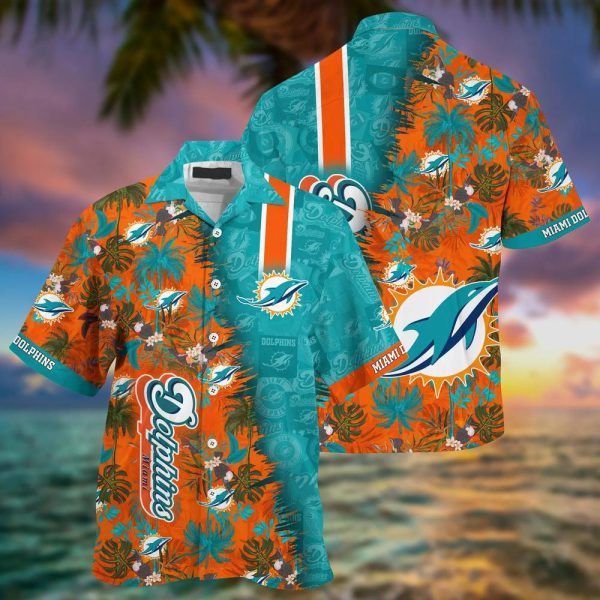 Nfl Miami Dolphins Coconut Tree Aqua Orange Trendy Hawaiian Shirt Aloha Shirt Nfl Miami Dolphins Coconut Tree Aqua Orange Trendy Hawaiian Shirt Aloha Shirt