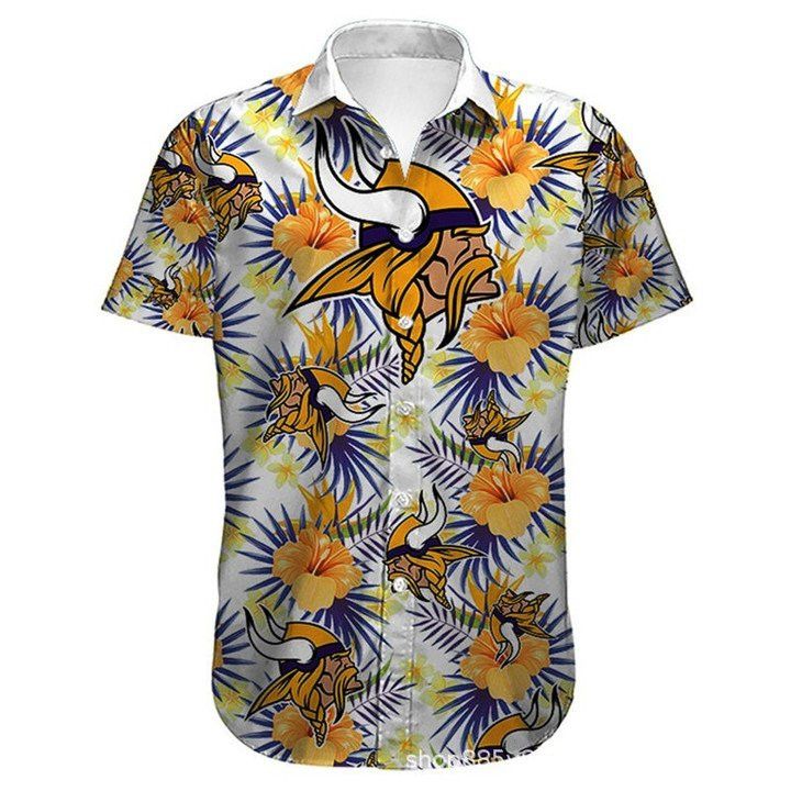 NFL Minnesota Vikings Tropical Flower Gift For Fans Hawaiian Shirt
