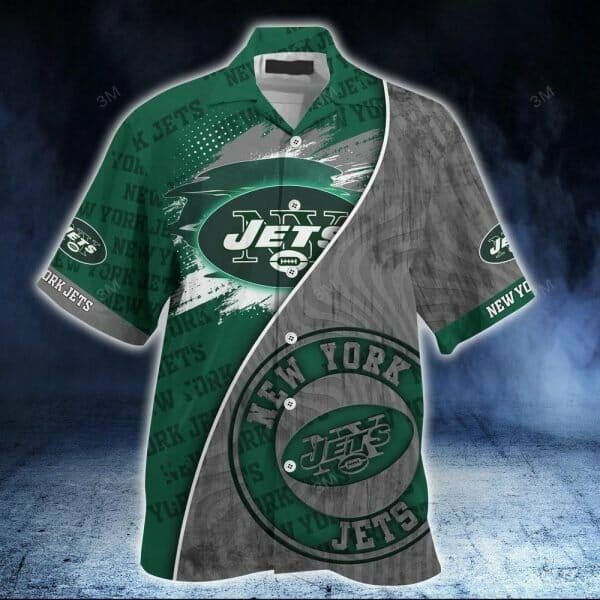 Nfl New York Jets Green Grey Trendy Hawaiian Shirt Aloha Shirt