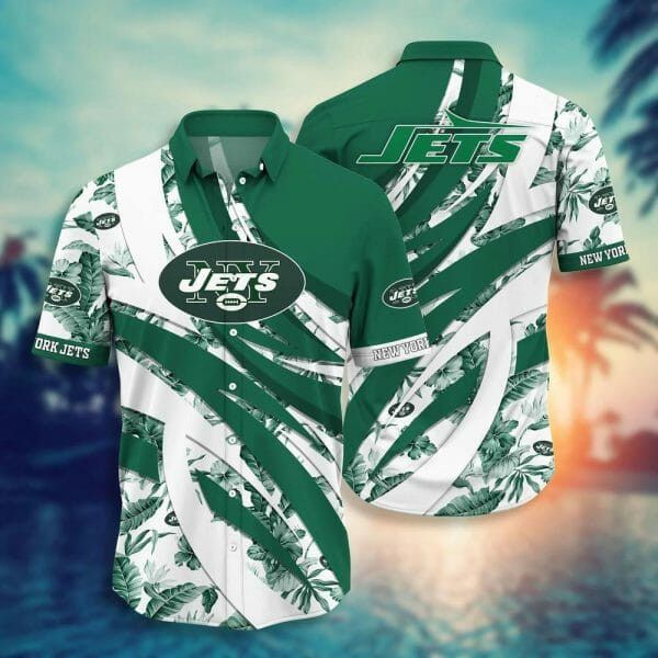Nfl New York Jets Green White Trendy Hawaiian Shirt Aloha Shirt