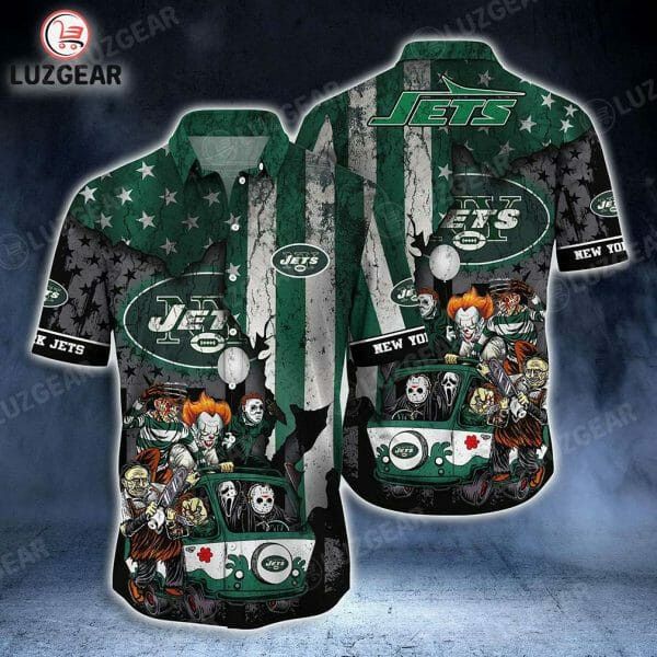 Nfl New York Jets Halloween Green Trendy Hawaiian Shirt Aloha Shirt
