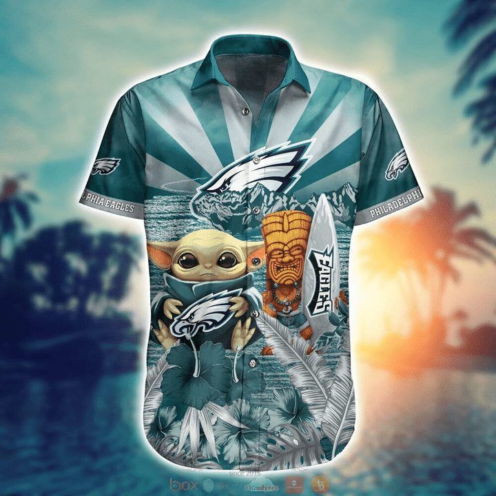 NFL Philadelphia Eagles Baby Yoda Hawaiian Shirt