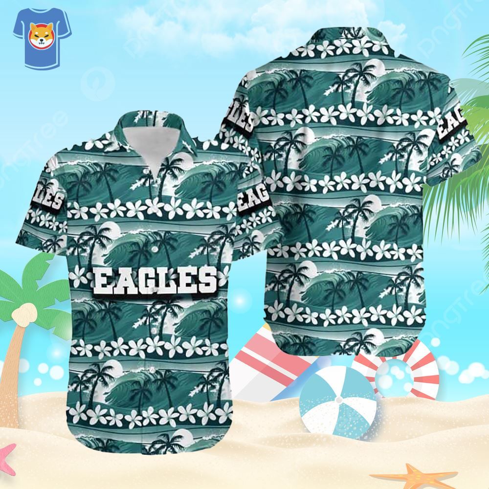 NFL Philadelphia Eagles Hawaiian Shirt Coconut Trees Gift For Beach Trip