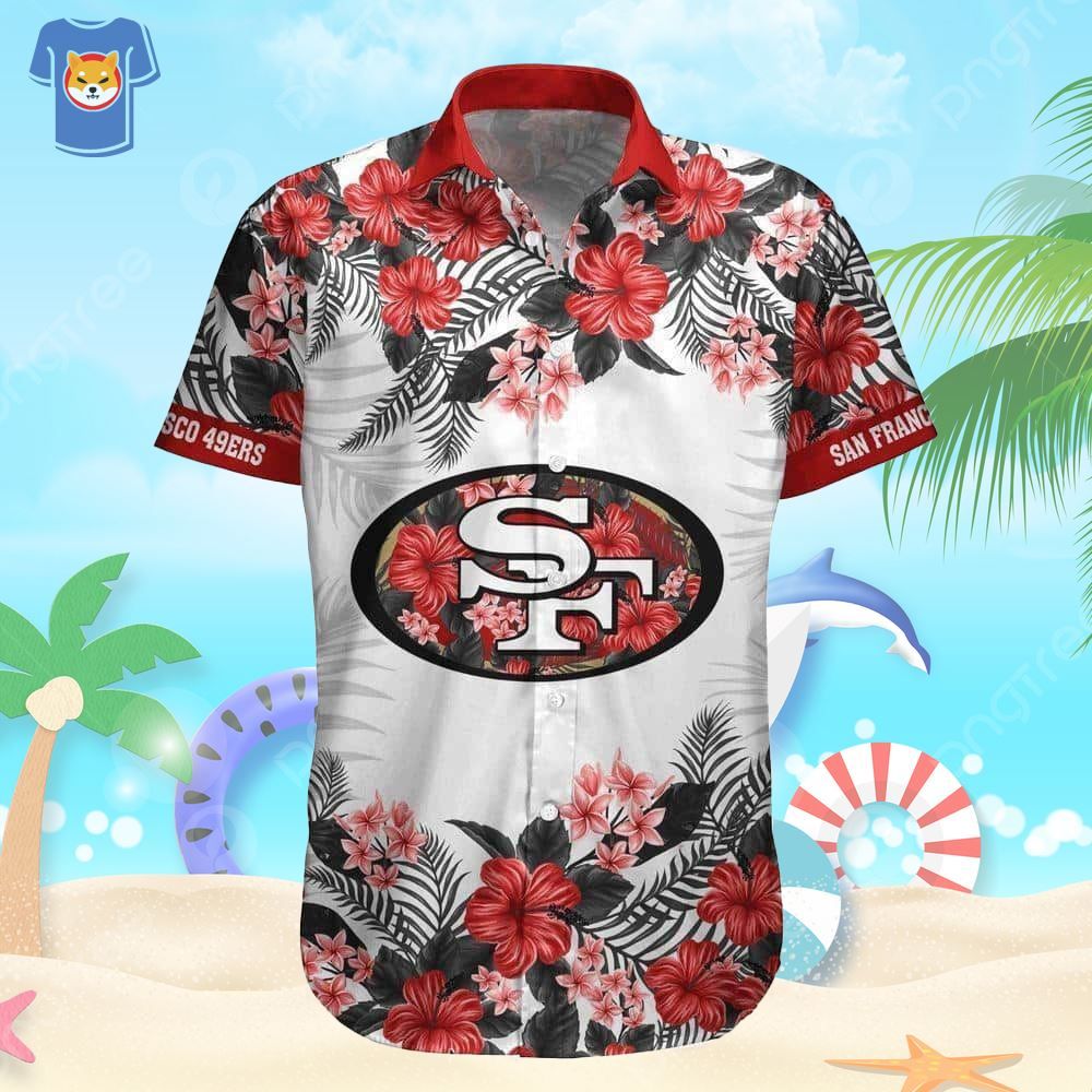 NFL San Francisco 49Ers Hawaiian Shirt Hibiscus Flower Pattern