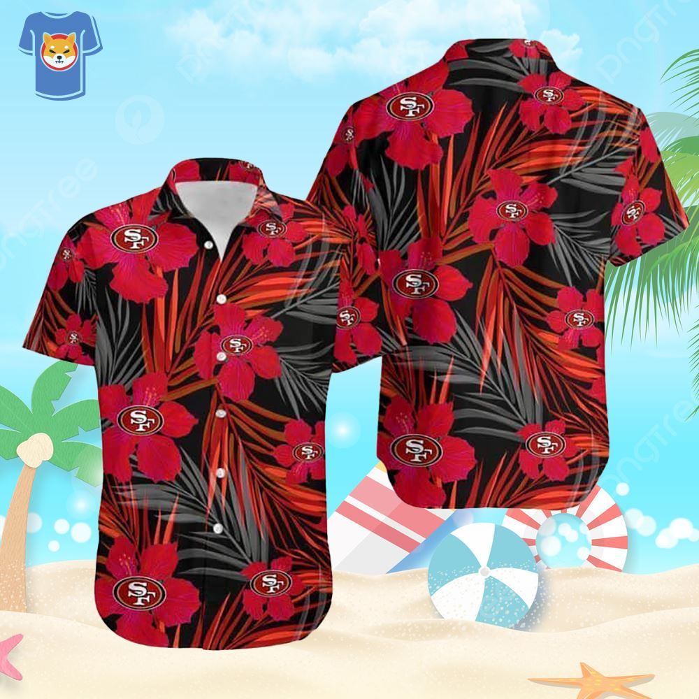 NFL San Francisco 49Ers Hawaiian Shirt Hibiscus Flower Pattern Beach Gift