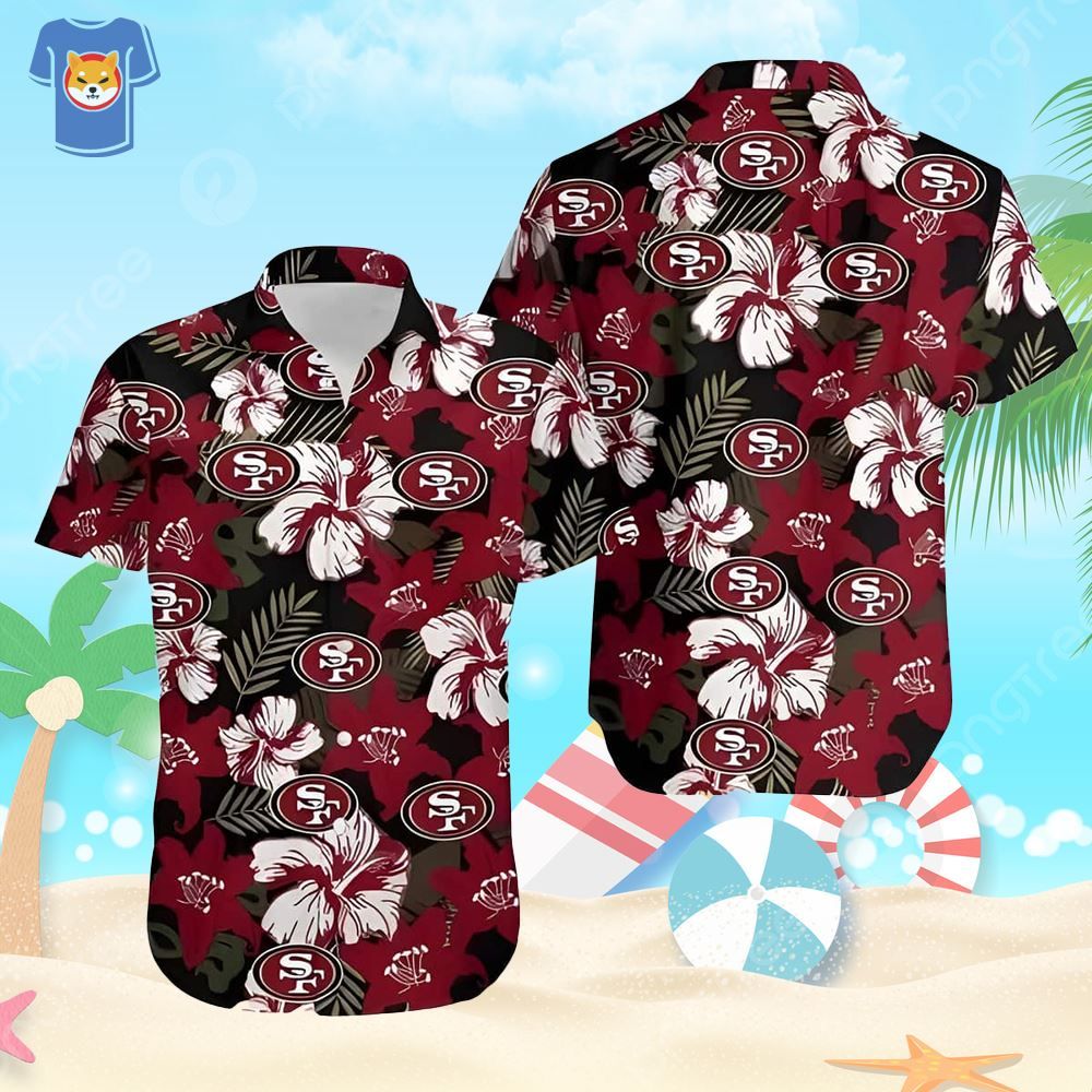 NFL San Francisco 49Ers Hawaiian Shirt Hibiscus Flower Pattern Best Beach Gift