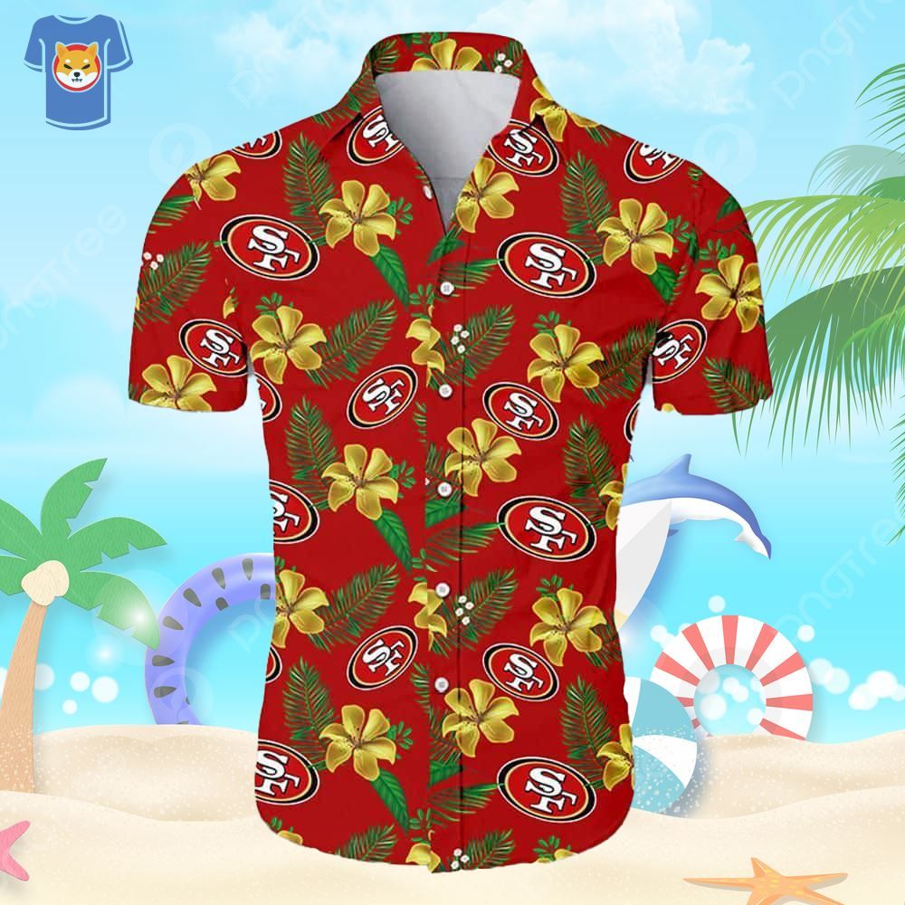NFL San Francisco 49Ers Hawaiian Shirt Tropical Flower Pattern