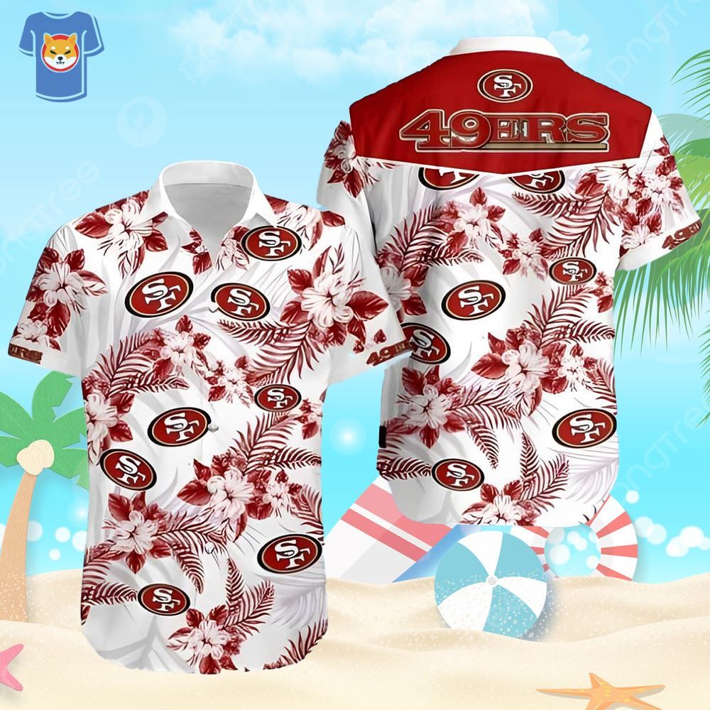 NFL San Francisco 49Ers Hawaiian Shirt Tropical Flower Pattern Beach Lovers Gift