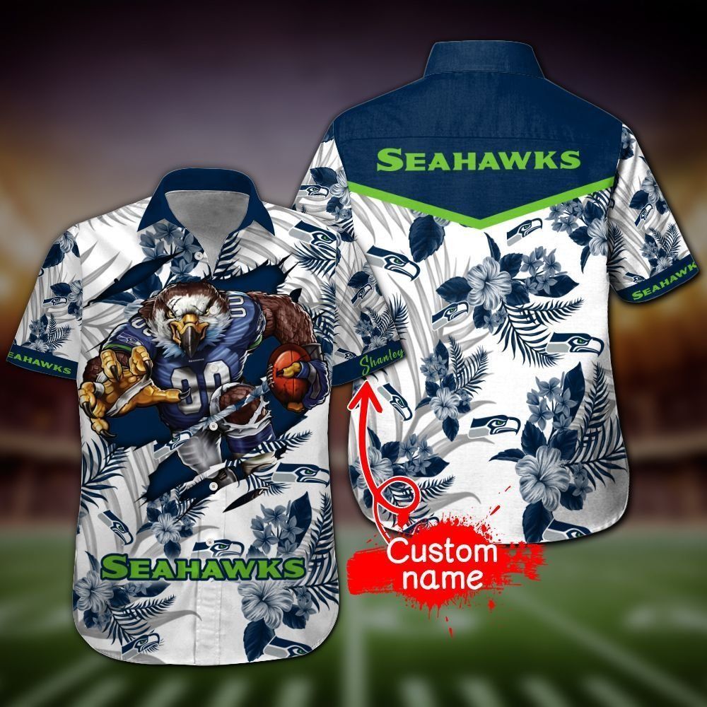 NFL Seattle Seahawks Gift For Fan Personalized Hawaiian Shirt Graphic Print