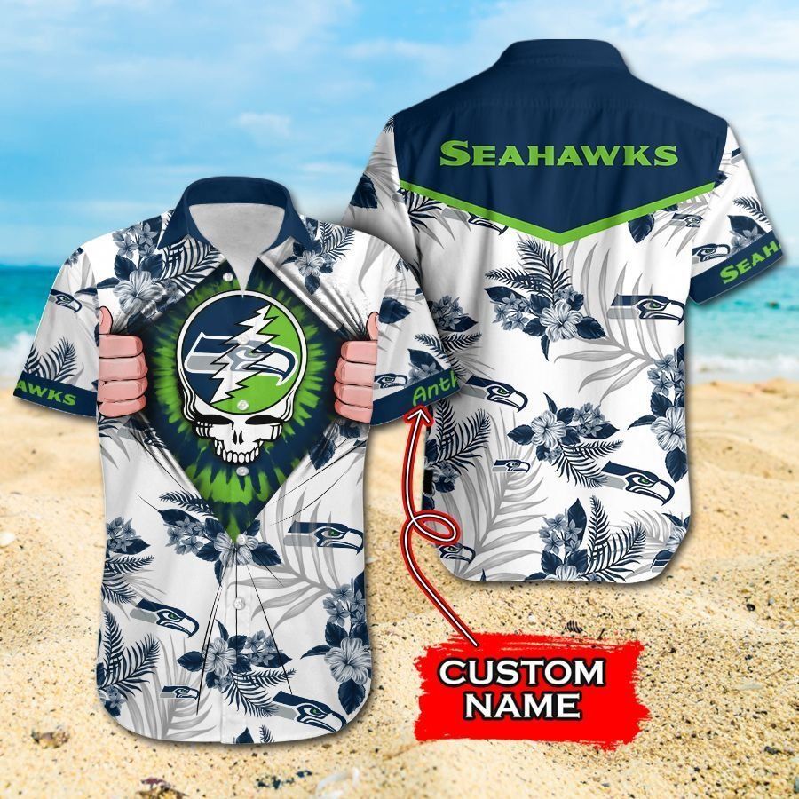 NFL Seattle Seahawks Grateful Dead Gift For Fan Personalized Hawaiian Shirt & Short