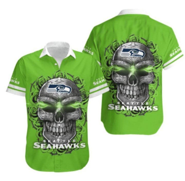 Nfl Seattle Seahawks Green Skull Trendy Hawaiian Shirt Aloha Shirt