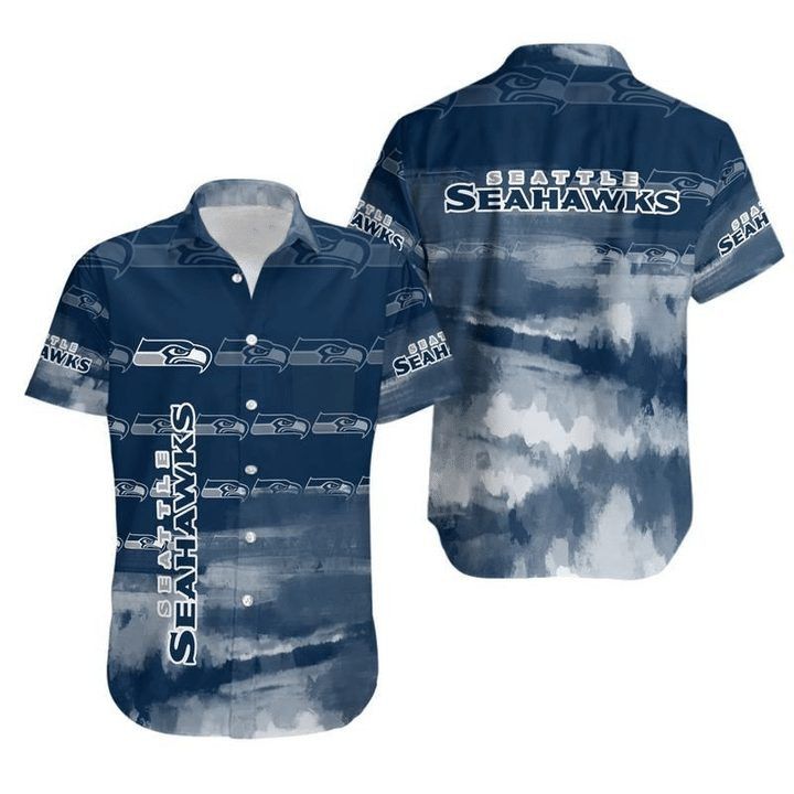 Nfl Seattle Seahawks Navy Blue Trendy Hawaiian Shirt Aloha Shirt