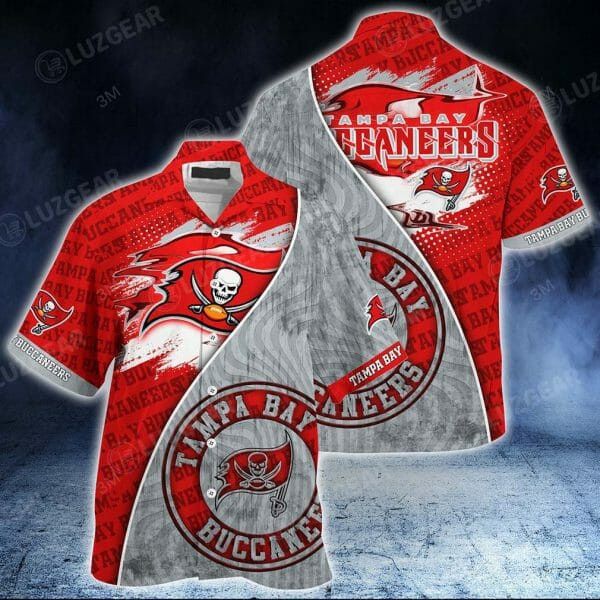 Nfl Tampa Bay Buccaneers Red Grey Trendy Hawaiian Shirt V2 Aloha Shirt