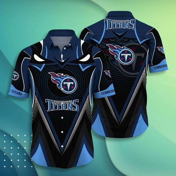 Nfl Tennessee Titans Navy Blue Trendy Hawaiian Shirt Aloha Shirt