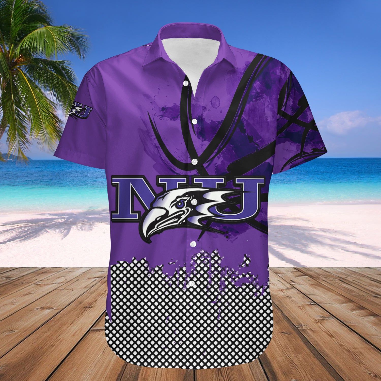 Niagara Purple Eagles Hawaii Shirt Basketball Net Grunge Pattern – NCAA