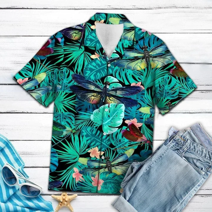 Nice Dragonfly Tropical Jungle Trendy Hawaiian Shirt