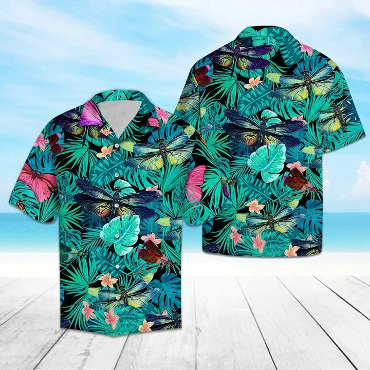 Nice Dragonfly Tropical Jungle Trendy Hawaiian Shirt