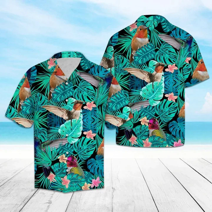 Nice Hummingbird Tropical Jungle Trendy Hawaiian Shirt, Summer Aloha Hawaii Shirt