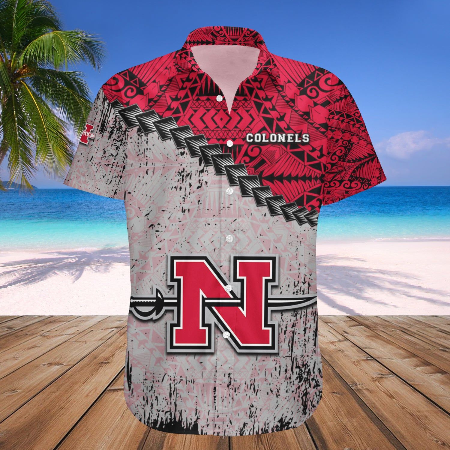Nicholls Colonels Hawaii Shirt Grunge Polynesian Tattoo – NCAA