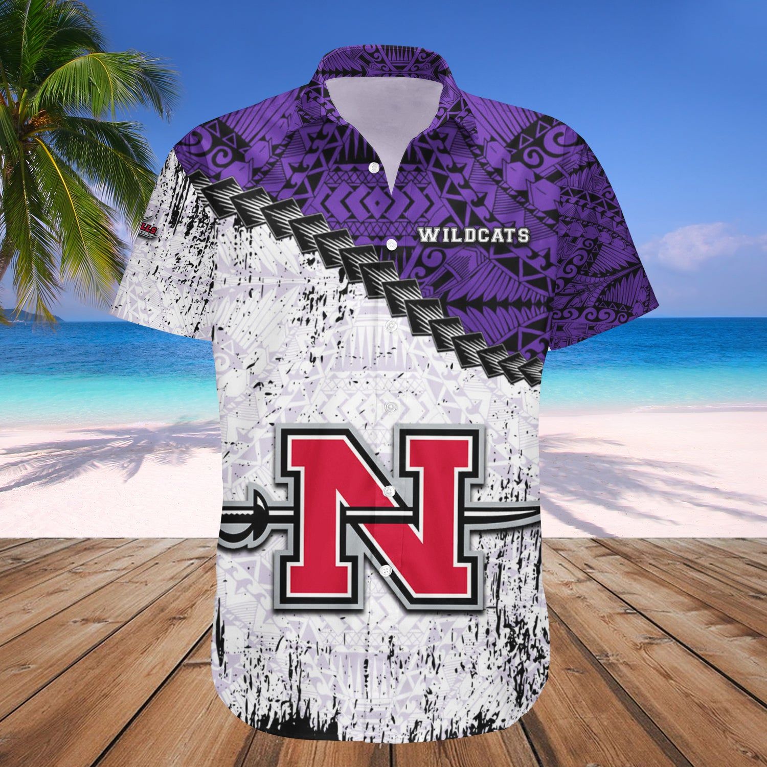 Nicholls State Colonels Hawaii Shirt Grunge Polynesian Tattoo – NCAA