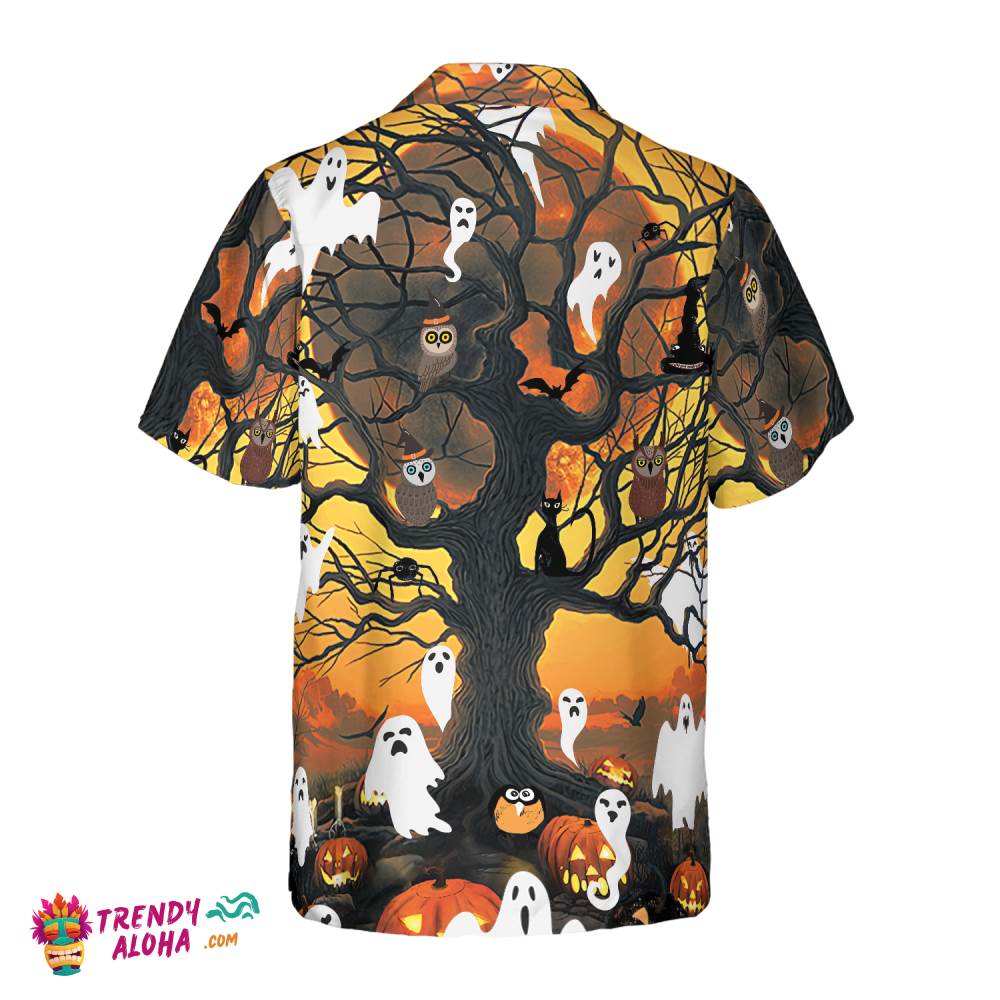 Night Of Pumpkin & Ghost Hawaiian Shirt