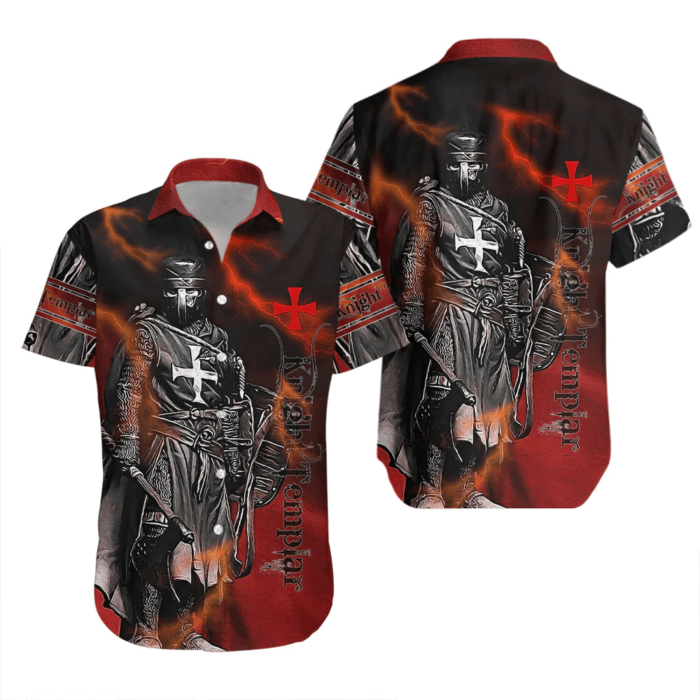 Night Templar Red Lightening Hawaiian Shirt