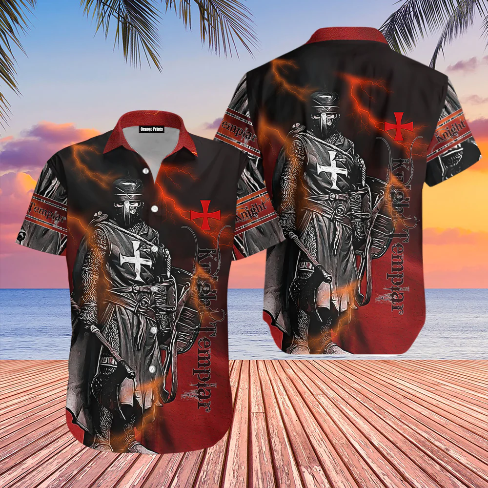 Night Templar Red Lightening Trendy Hawaiian Shirt