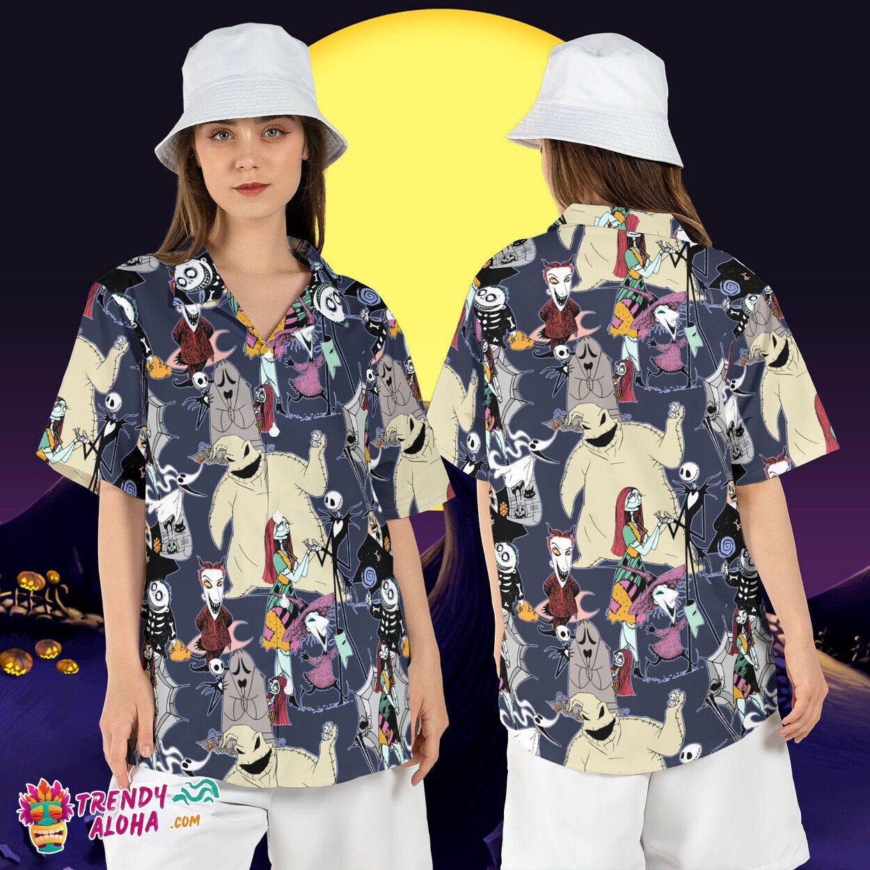 Nightmare Before Xmas Jack Skellington Halloween Bash Aloha Tee