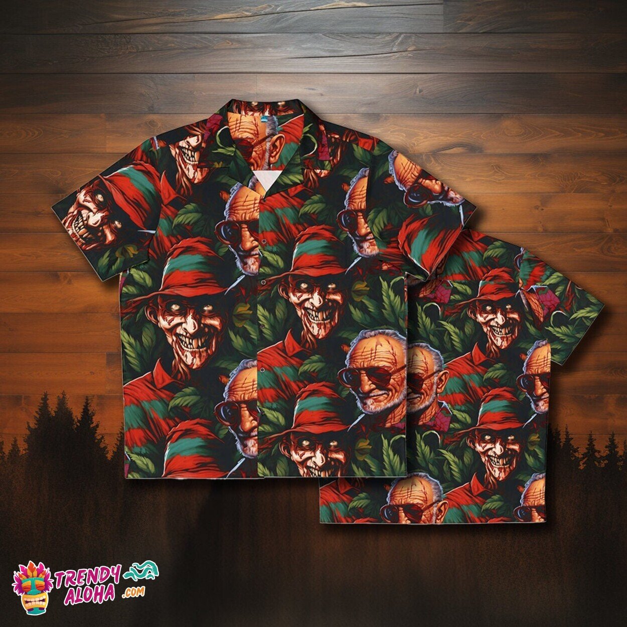 Nightmare Elm Street Freddy’s Horror Hawaiian Men’s Aloha Shirt