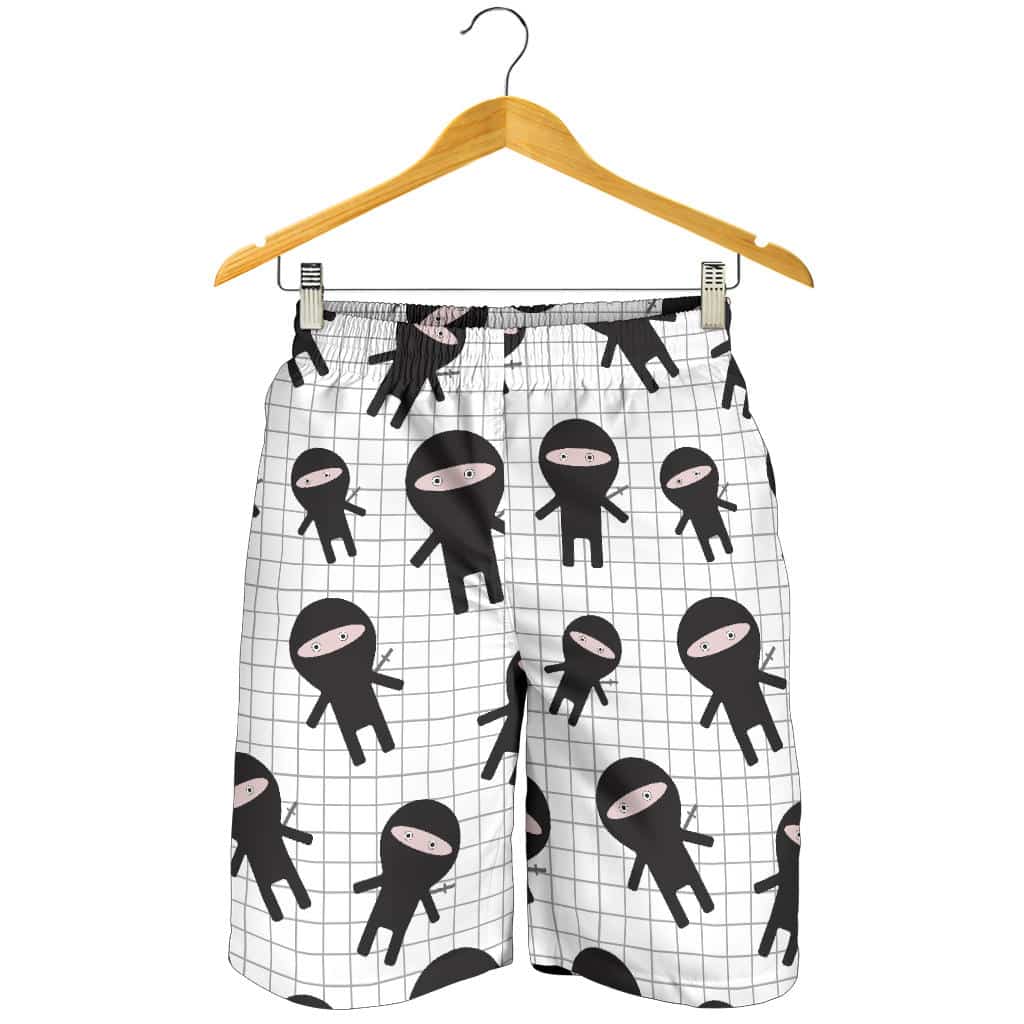 Ninja Pattern Plaid Background For Men Women Kid Shorts