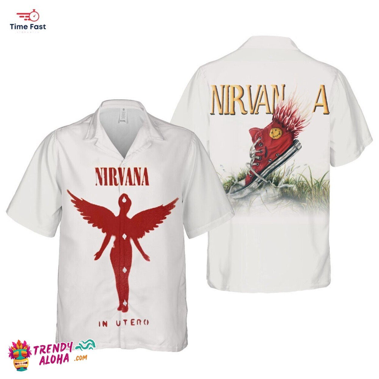 Nirvana In Utero Poster Art Premium Cuban Style Hawaiian Shirt
