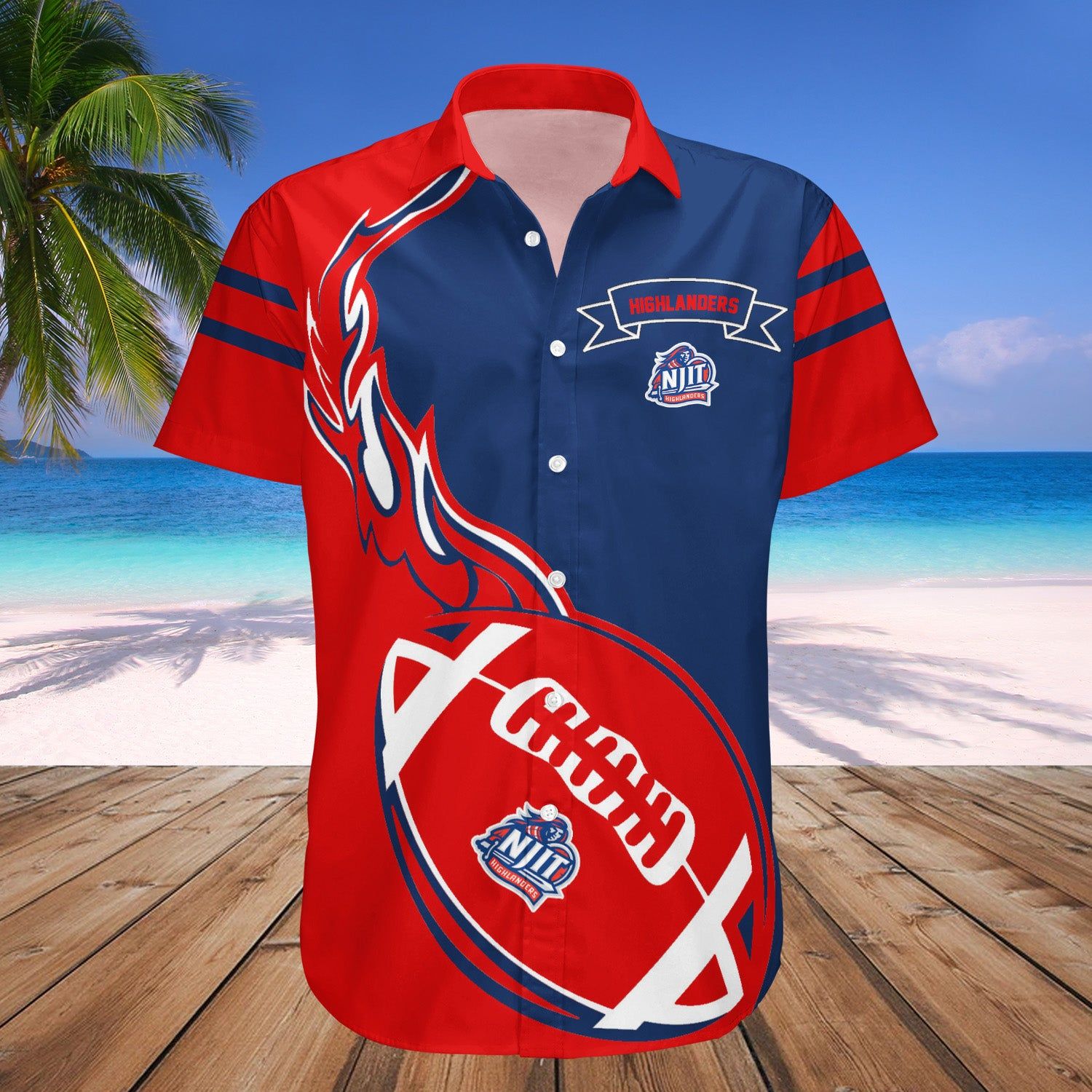 Njit Highlanders Hawaii Shirt Flame Ball – NCAA