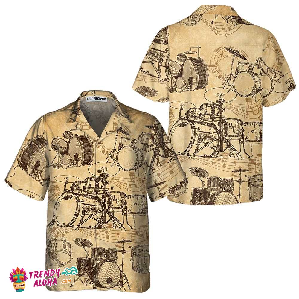 No Drums No Life Hawaiian Shirt, Vintage Drum Shirts, Best Gift For Dummers No Drums No Life Hawaiian Shirt, Vintage Drum Shirts, Best Gift For Dummers