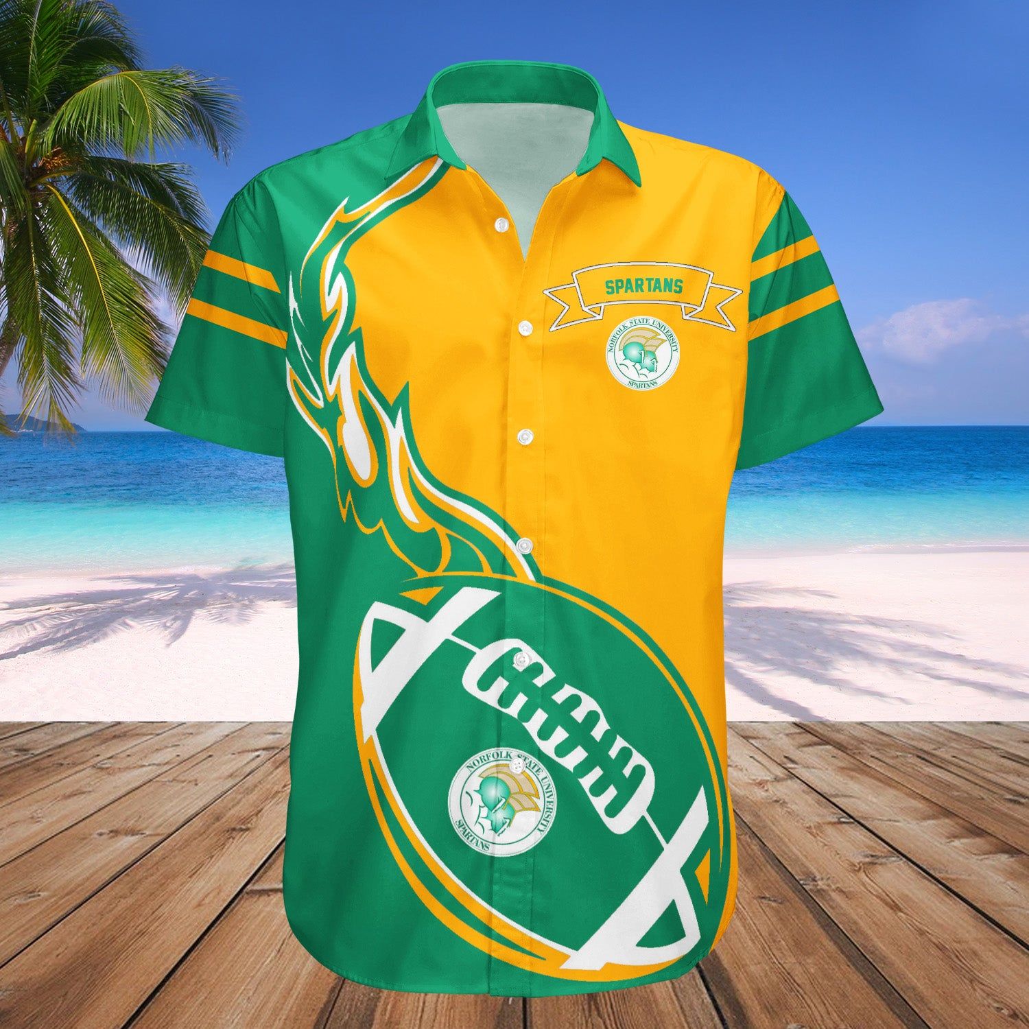 Norfolk State Spartans Hawaii Shirt Flame Ball – NCAA