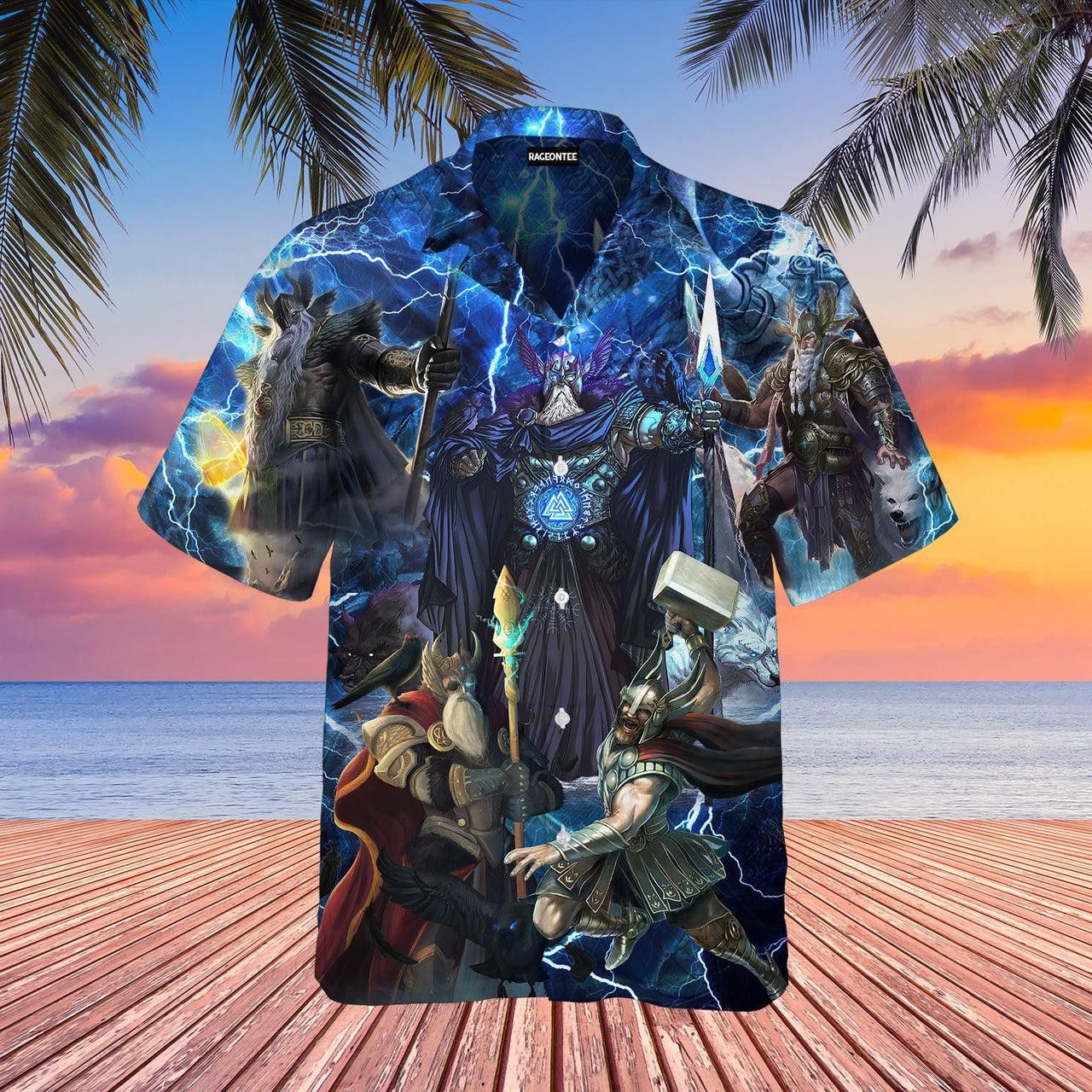 Norse Legends with Viking Odin Hawaiian Shirt