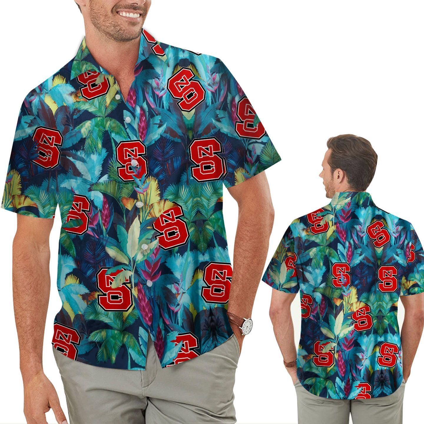 NortCarolina State Wolfpack Floral Tropical Hawaiian Shirt